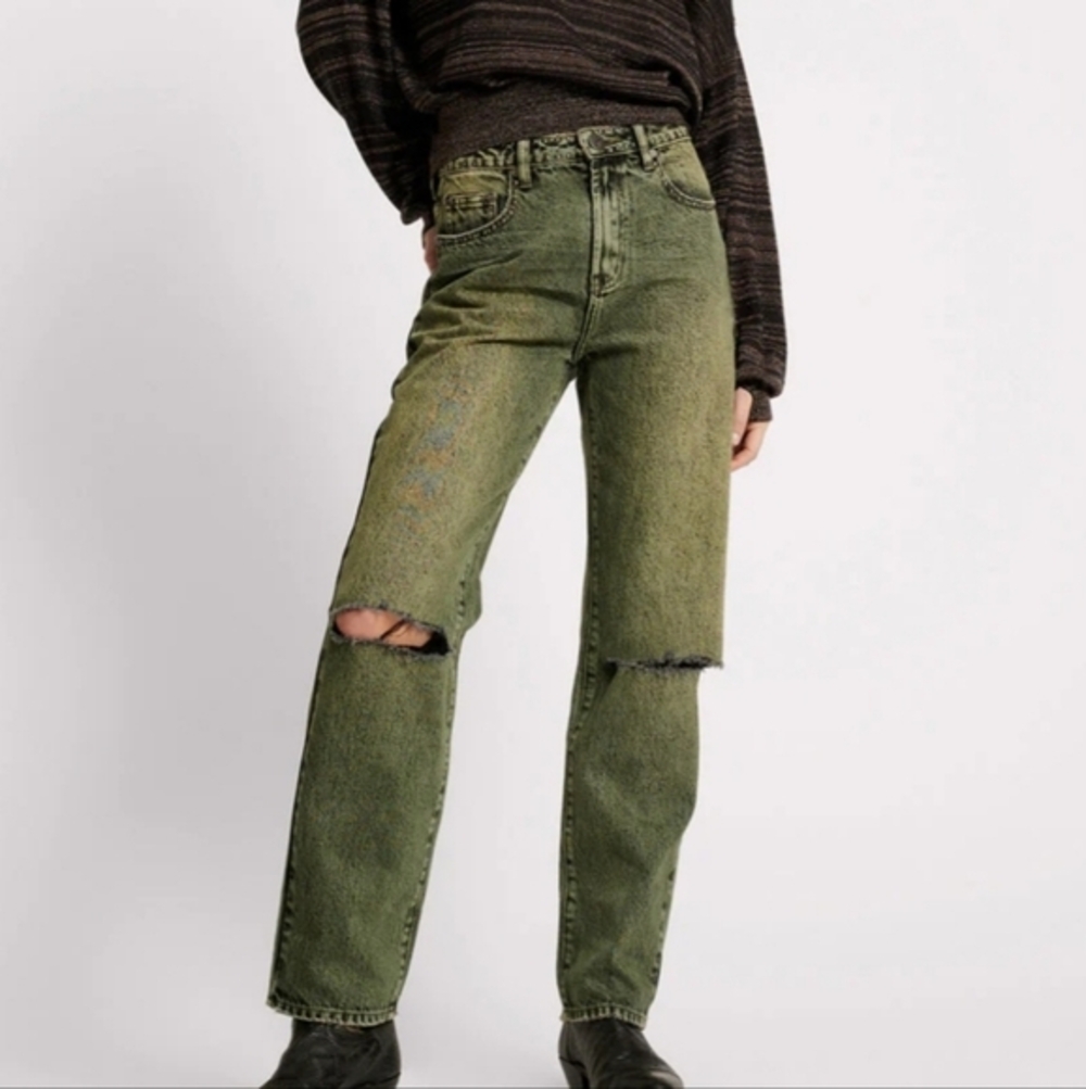 FREE PEOPLE X One Teaspoon AWESOME BAGGIES HIGH WAIST STRAIGHT LEG JEANS